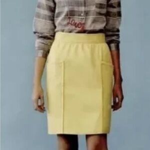 Gorgeous Yellow Cartonnier by Anthropologie Tweed Rayon Large Pocket Skirt 10